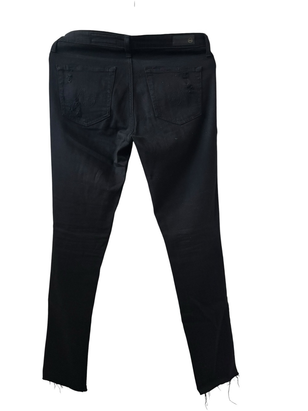 Ag Adriano Goldschmied Black Distressed Cigarette Leg Jeans Women’s Size 28R - Picture 4 of 4